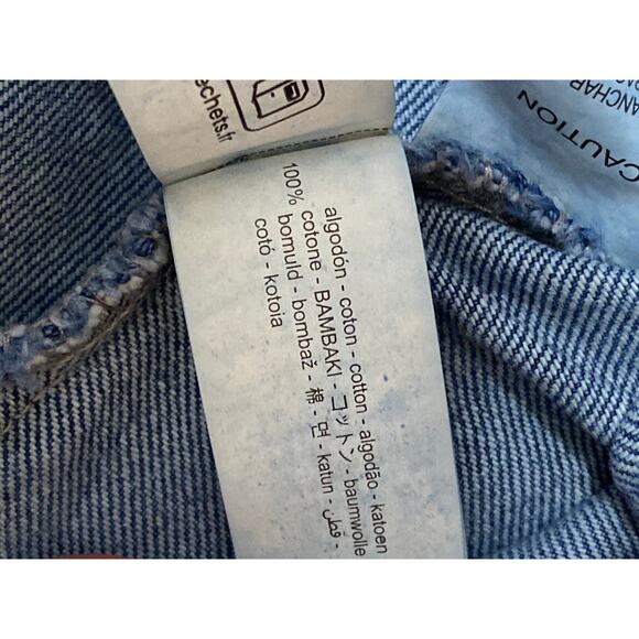 Zara Blue Medium Wash Short Sleeve Button Down A Line Mini Denim Jean Dress Sz S - Picture 5 of 5